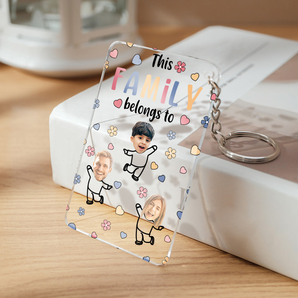 Personalized Acrylic Keychain Custom Face & Text – Anniversary Birthday Gift for Her