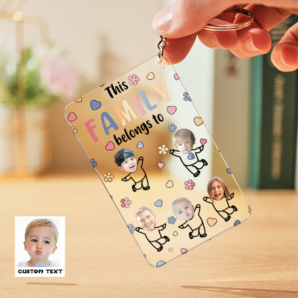 Personalized Acrylic Keychain Custom Face & Text – Anniversary Birthday Gift for Her