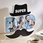 Personalized Photo Beard Night Light – Custom LED Lamp, Father's Day Gift