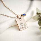 [Test sync] Custom Date & Birthstone Anniversary Necklace Personalized Calendar Necklace Birthday Gift for Her copy 1