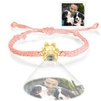 Personalized Dog Paw Photo Projection Bracelet – Custom Pet Photo Braided Rope Gift