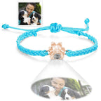 Personalized Dog Paw Photo Projection Bracelet – Custom Pet Photo Braided Rope Gift