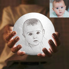 Custom 3D Moon Lamp – Personalized Photo Night Light, Christmas Gift for Family