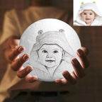 Custom 3D Moon Lamp – Personalized Photo Night Light, Christmas Gift for Family