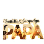 Personalized Papa Photo Name LED Night Light – Custom Acrylic Family Lamp, Father's Day Gift