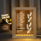 Personalized Handwritten Letter Night Light – Custom Wooden Frame LED Lamp, Mother's Day Gift