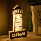 Personalized Photo Lighthouse LED Night Light – Custom Home Decor, Mother's Day Gift