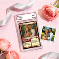Personalized Photo & Text Couple Game Card with Card Sleeve and Heart Sequins – Valentine’s Day Gift