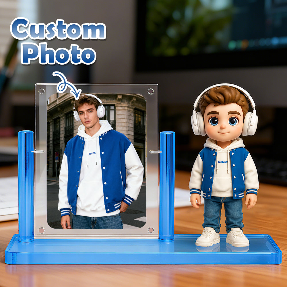 Personalized 3D Mini Figure with Colorful Base from Photo – Custom Toy Figurine Birthday Gift
