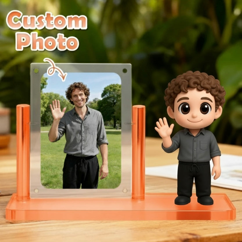 Personalized 3D Mini Figure with Colorful Base from Photo – Custom Toy Figurine Birthday Gift