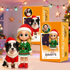 Personalized 3D Mini Figure Christmas Desk Figurine from Photo – Custom Holiday Gift