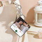 Personalized Photo & Text Music Keychain Box – Custom Song Bag Charm Plays Music Gift for Her