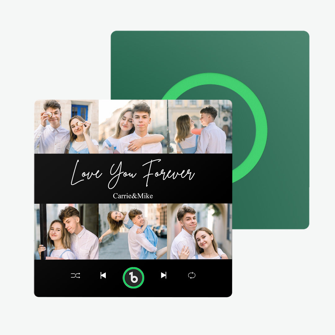 Personalized Photo & Text Music Fridge Magnet Colorful Album – Custom Song Valentine's Day Gift