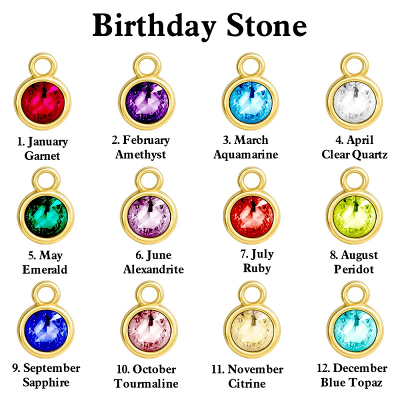 Custom Date & Birthstone Anniversary Necklace Personalized Calendar Necklace Birthday Gift for Her