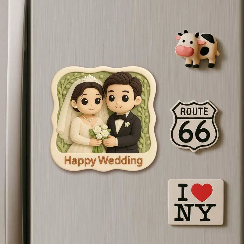 Personalized 3D Mini Figurine Fridge Magnet from Photo – Custom Cartoon Character Magnet