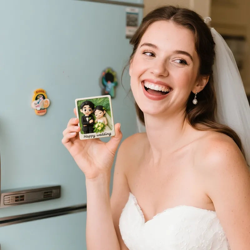 Personalized 3D Mini Figurine Fridge Magnet from Photo – Custom Cartoon Character Magnet
