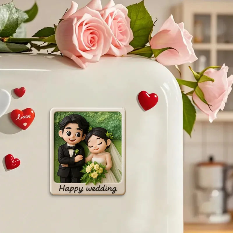 Personalized 3D Mini Figurine Fridge Magnet from Photo – Custom Cartoon Character Magnet