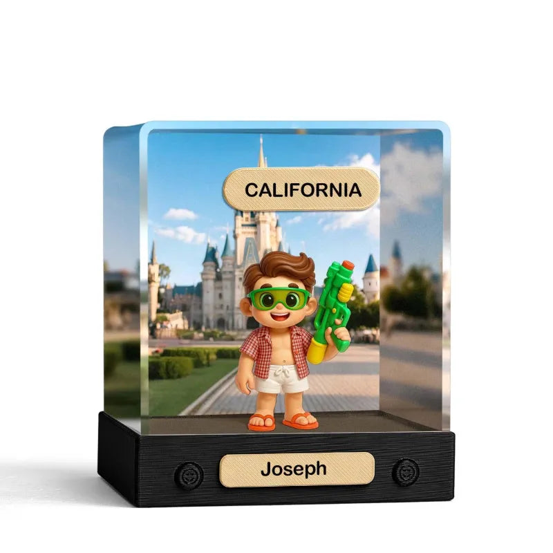 Personalized 3D Mini Figure with Acrylic Box from Photo – Custom Background Toy Figurine Gift