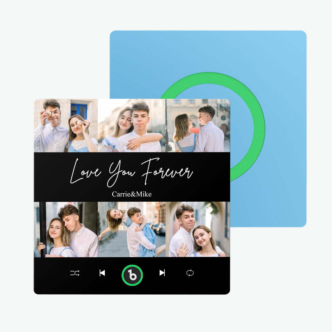 Personalized Photo & Text Music Fridge Magnet Colorful Album – Custom Song Valentine's Day Gift