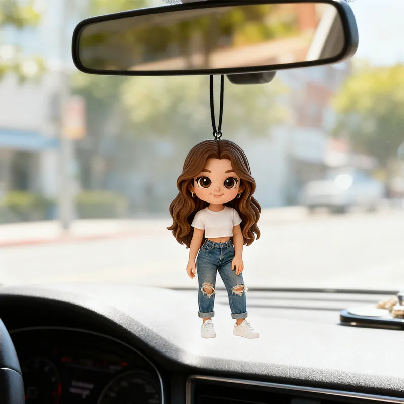 Personalized 3D Mini Figure Car Hanging Ornament – Custom Photo Character Car Decoration