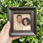 Custom Couple Clay Portrait Framed Print – Personalized Anniversary Gift
