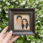 Custom Couple Clay Portrait Framed Print – Personalized Valentine's Day Gift