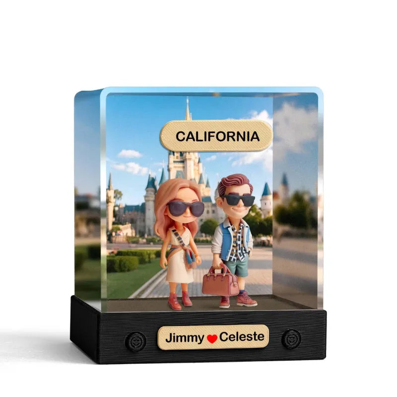 Personalized 3D Mini Figure with Acrylic Box from Photo – Custom Background Toy Figurine Gift