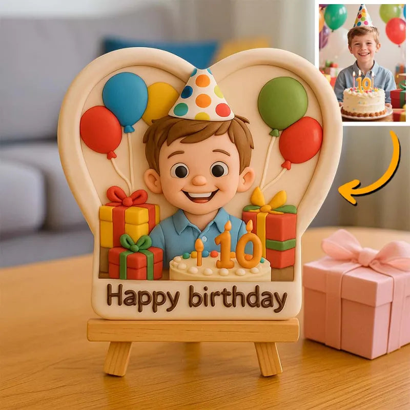 Personalized 3D Mini Figurine with Wooden Base – Custom Photo Home Decor Wedding Birthday Gift