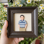 Custom Dad Clay Portrait Framed Print – Personalized Father's Day Gift
