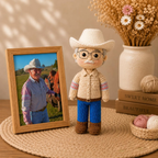 Custom Crochet Portrait Doll – Handmade Father's Day Gift from Photo