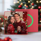 Personalized Photo Music Fridge Magnet with Frame – Custom Song Christmas Gift for Family