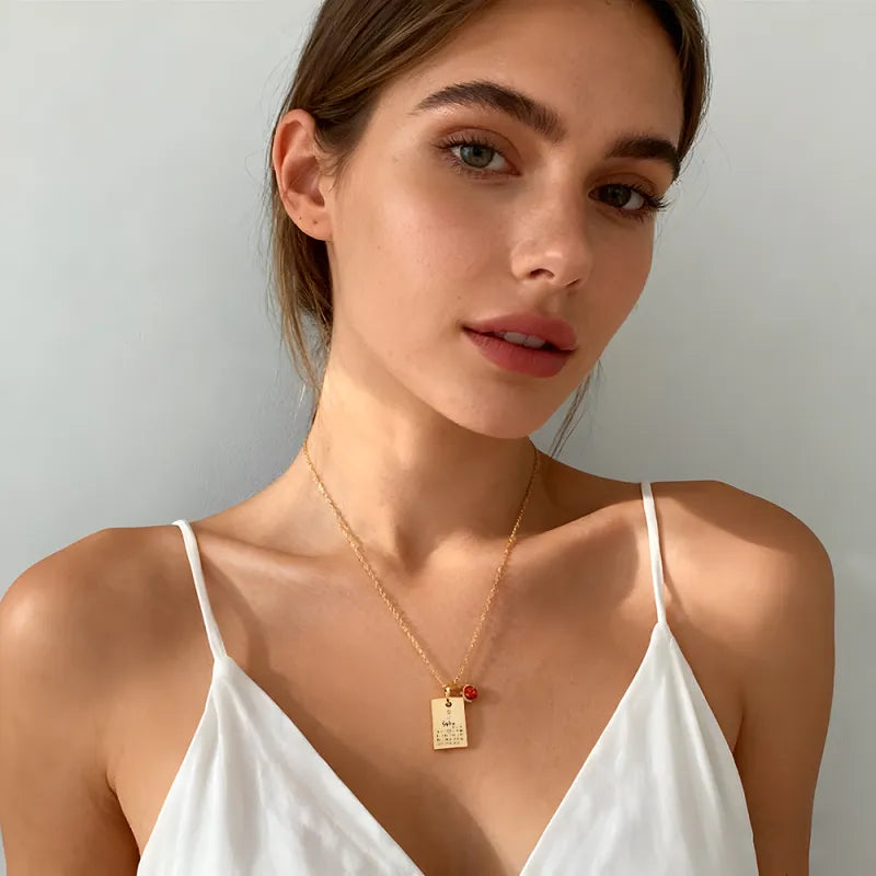 Custom Date & Birthstone Anniversary Necklace Personalized Calendar Necklace Birthday Gift for Her