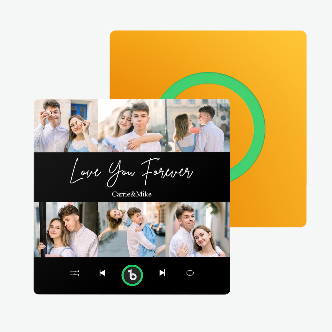 Personalized Photo & Text Music Fridge Magnet Colorful Album – Custom Song Valentine's Day Gift