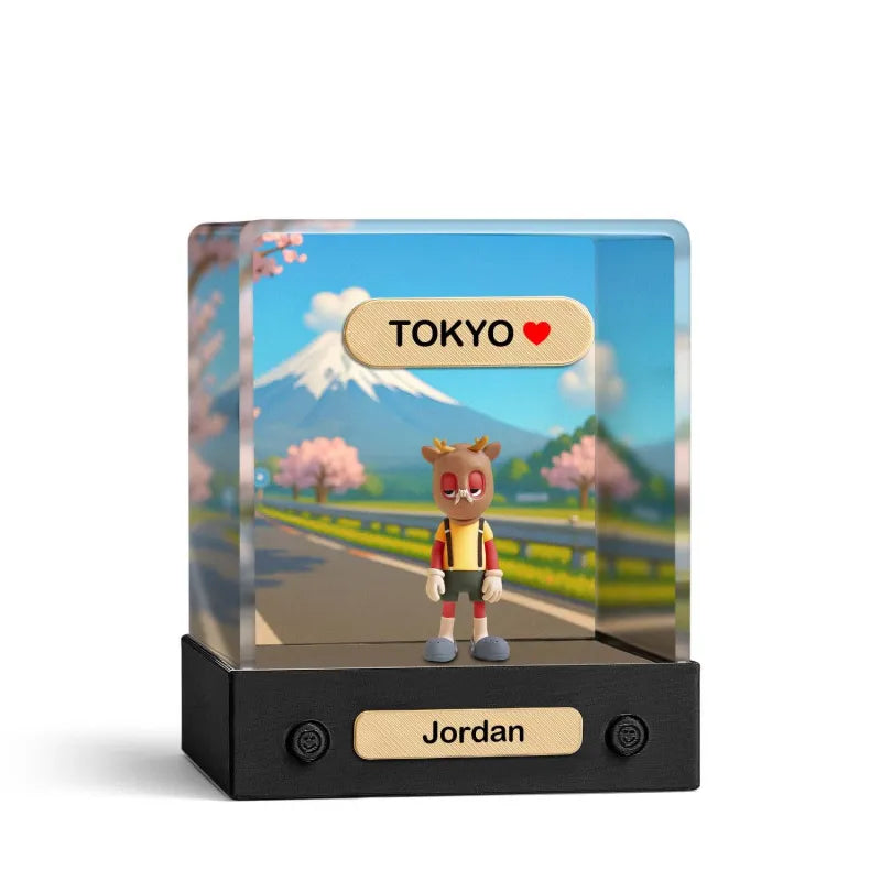 Personalized 3D Mini Figure with Acrylic Box from Photo – Custom Background Toy Figurine Gift