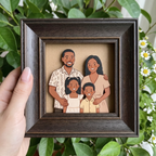 Custom Family Clay Portrait Framed Print – Personalized Gift for Mom
