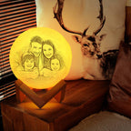 Custom 3D Moon Lamp – Personalized Photo Night Light, Christmas Gift for Family