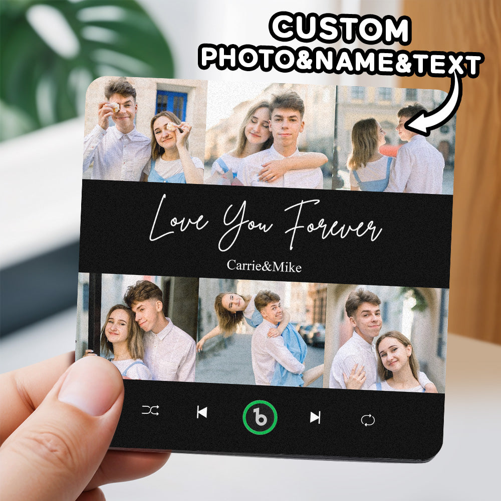 Personalized Photo & Text Music Fridge Magnet Colorful Album – Custom Song Valentine's Day Gift