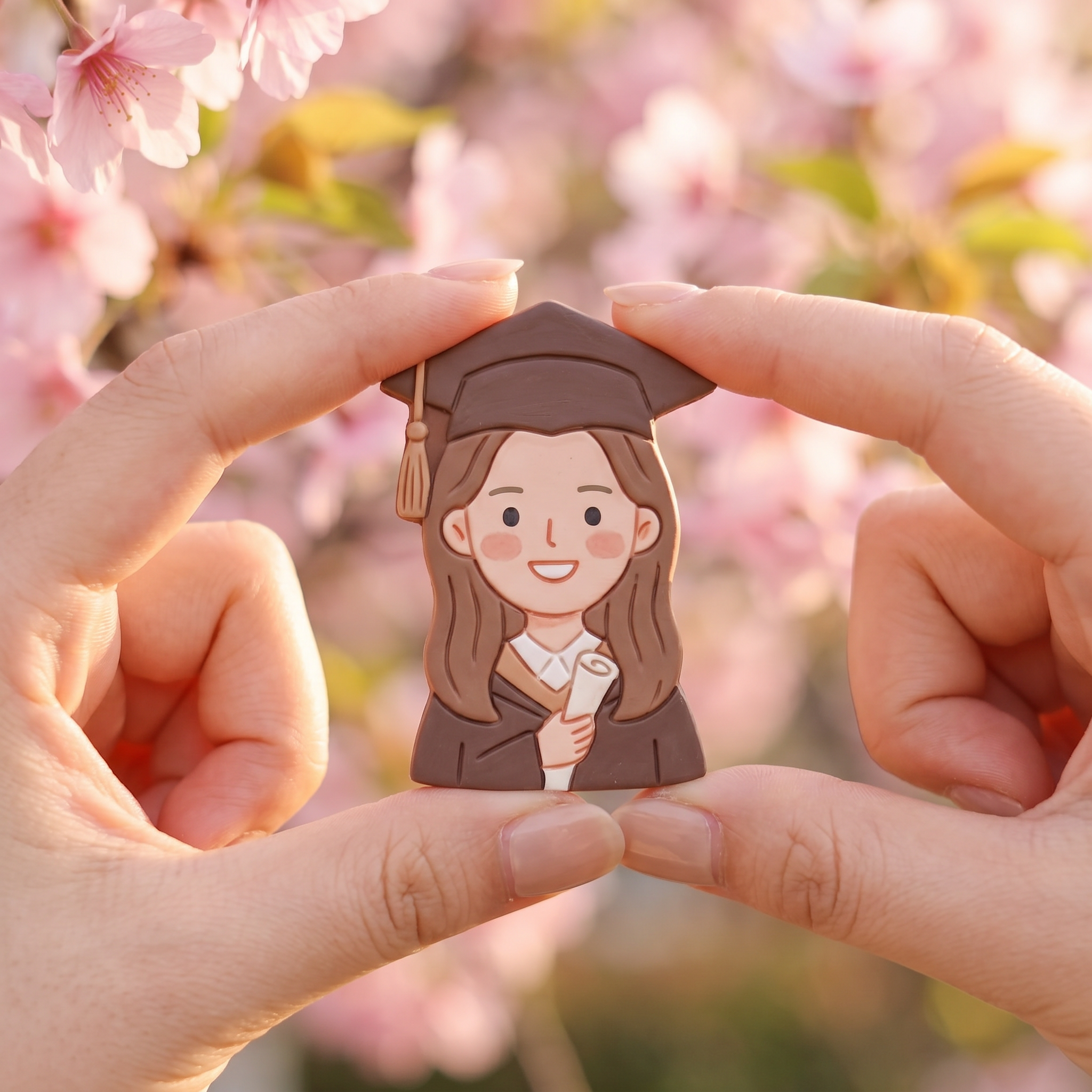 Custom Clay Portrait Fridge Magnet – Personalized Graduation Keepsake