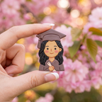 Custom Graduation Clay Portrait Fridge Magnet – Personalized Grad Gift