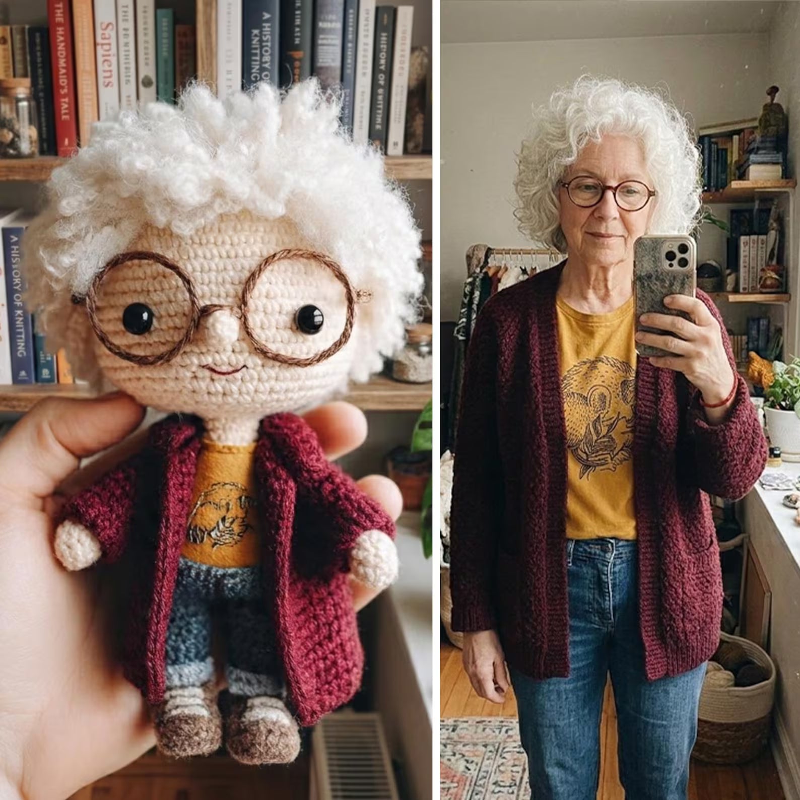Custom Crochet Portrait Doll – Handmade Mother's Day Gift from Photo