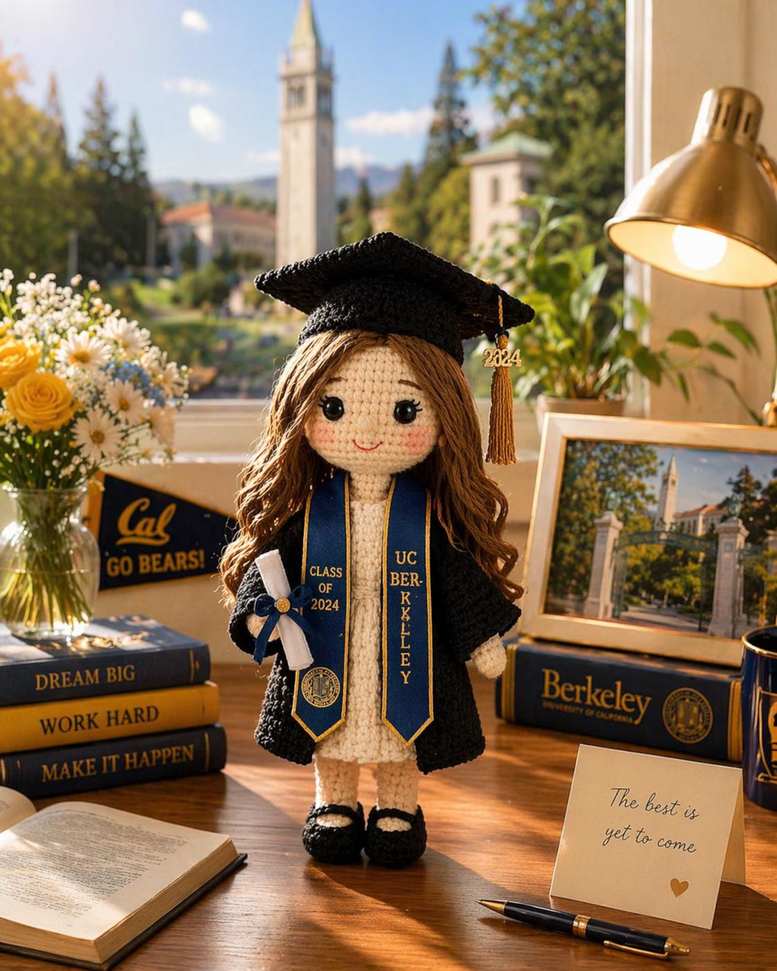 Custom Crochet Portrait Doll – Handmade Graduation Keepsake Gift