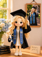 Custom Crochet Graduation Doll from Photo – Personalized Grad Gift
