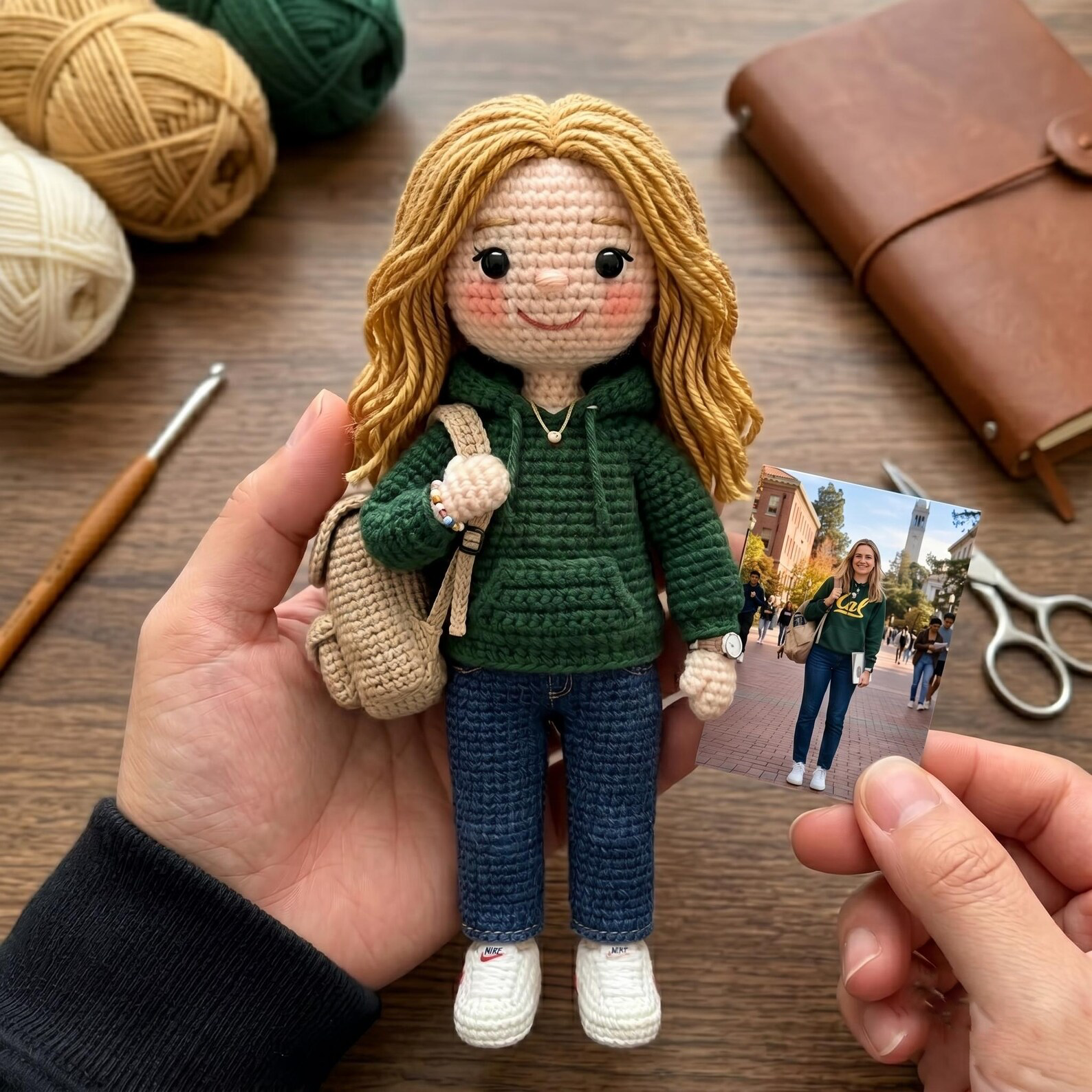 Custom Crochet Portrait Doll – Handmade Birthday Gift for Her Him