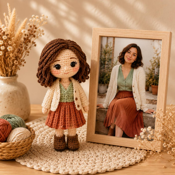 Custom Crochet Doll from Photo – Personalized Birthday Gift Keepsake