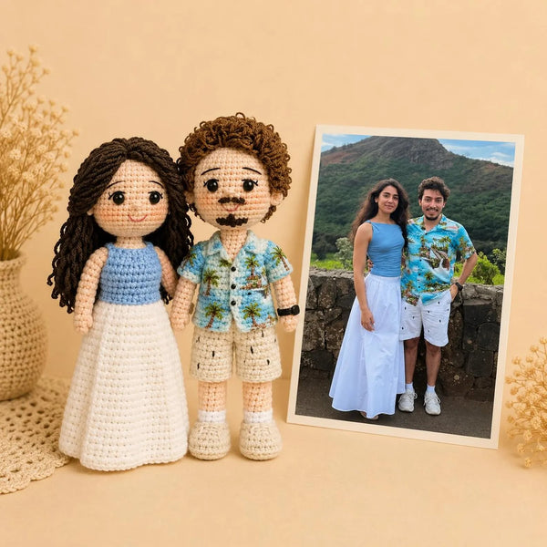 Custom Crochet Couple Doll from Photo – Personalized Anniversary Gifts