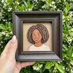 Custom Mom Clay Portrait Framed Print – Personalized Gift from Kids