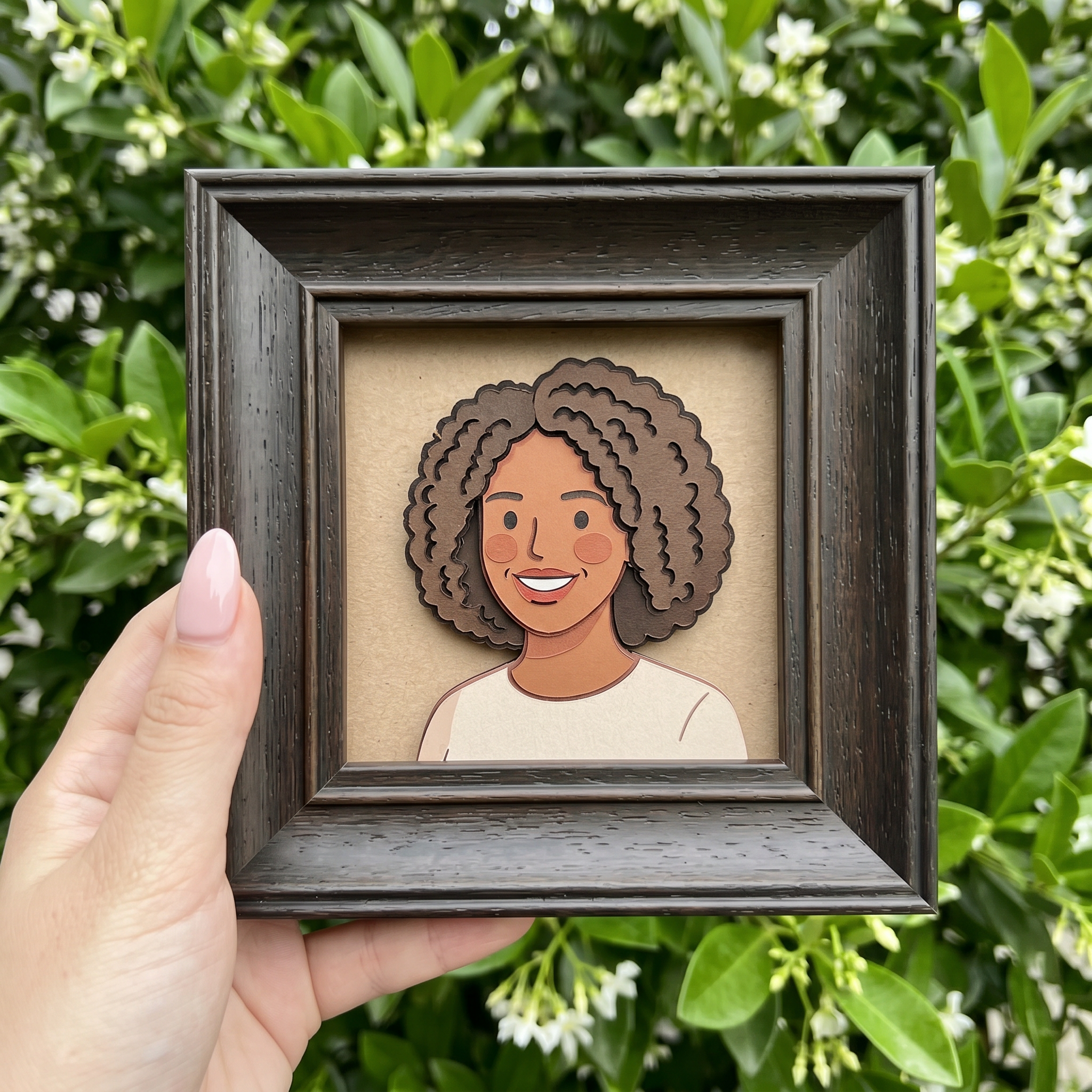 Custom Mom Clay Portrait Framed Print – Personalized Gift from Kids
