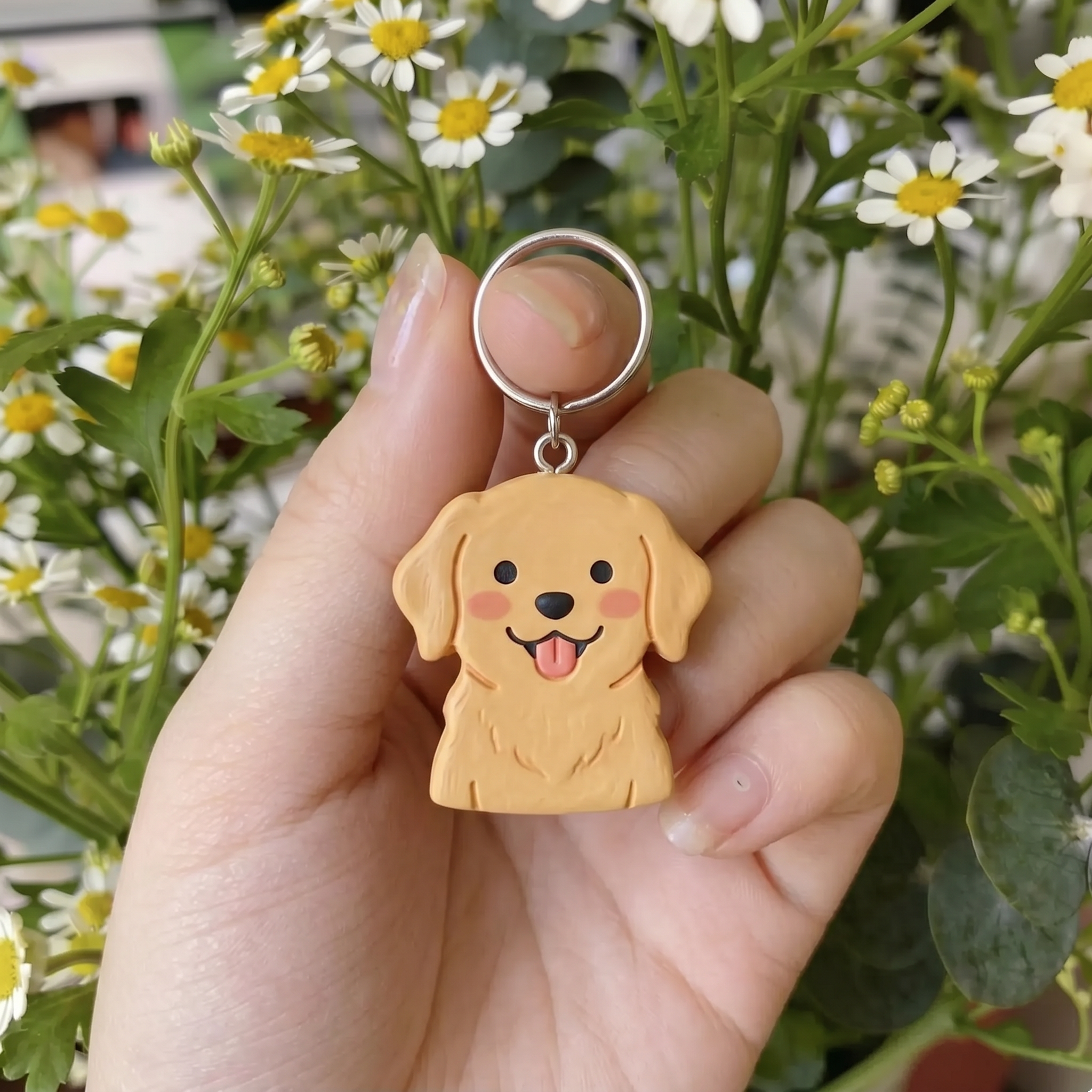 Custom Pet Clay Portrait Keychain – Personalized Dog Gift