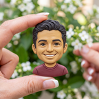 Custom Dad Clay Portrait Fridge Magnet – Personalized Father Gift
