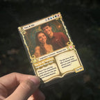 Personalized Photo & Text Couple Game Card with Card Sleeve and Heart Sequins – Valentine’s Day Gift